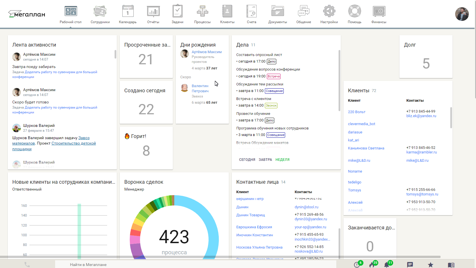 Инструкция по работе со старым рабочим столом Мегаплана в CRM Мегаплан